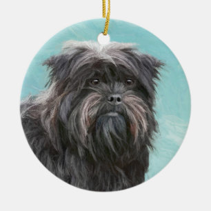 Affenpinscher Painting - Cute Original Dog Art Keramisch Ornament