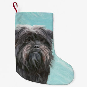 Affenpinscher Painting - Cute Original Dog Art Kleine Kerstsok