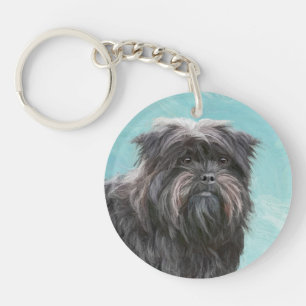 Affenpinscher Painting - Cute Original Dog Art Sleutelhanger
