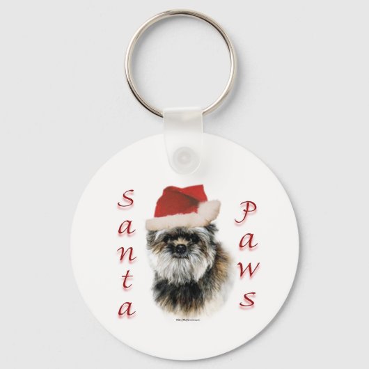 Affenpinscher Santa Paws Sleutelhanger (Voorkant)