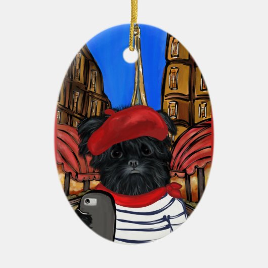 AFFENPINSCHER SELFIE KERAMISCH ORNAMENT (Voorkant)