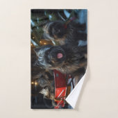 Affenpinscher Snowy Sleigh Ride Décor de Noël (Serviette à main)