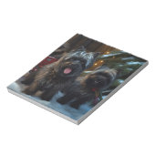 Affenpinscher Snowy Sleigh Ride Kerstdecoratie Notitieblok (Gedraaid)