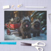 Affenpinscher Snowy Sleigh Ride Kerstdecoratie Tissuepapier (Craft)