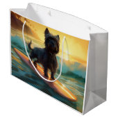 Affenpinscher Strand Surfen Schilderij Groot Cadeauzakje (Achterkant Gekanteld)