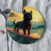 Affenpinscher Strand Surfen Schilderij Ronde Button 6,0 Cm (In situ)