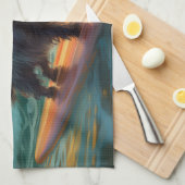 Affenpinscher Strand Surfen Schilderij Theedoek (Quarter Fold)