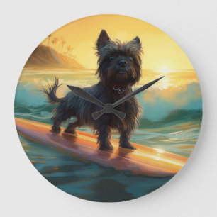 Affenpinscher Strand Surfschildering Grote Klok
