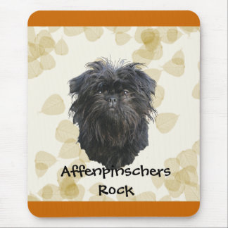 Affenpinscher Tan Leaves Motiff Muismat