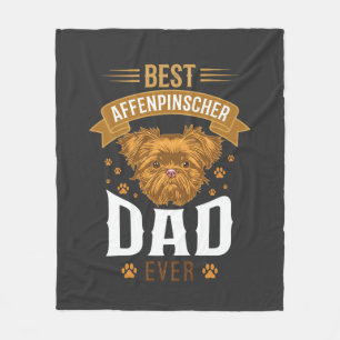 Affenpinscher Vader Ever Honden Gezicht Pootafdruk Fleece Deken