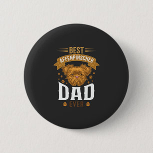 Affenpinscher Vader Ever Honden Gezicht Pootafdruk Ronde Button 5,7 Cm