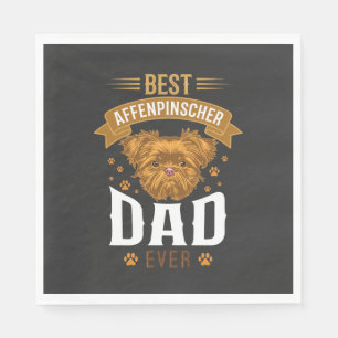 Affenpinscher Vader Ever Honden Gezicht Pootafdruk Servet