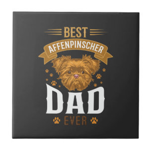 Affenpinscher Vader Ever Honden Gezicht Pootafdruk Tegeltje