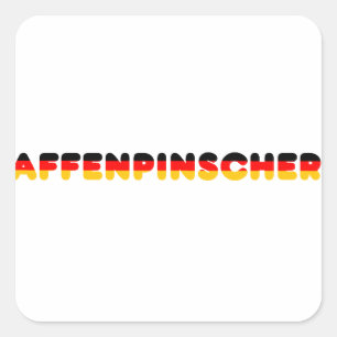 affenpinscher-vlag, naam vierkante sticker