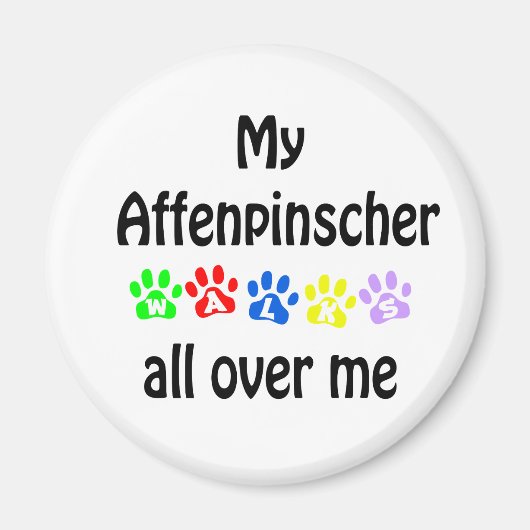 Affenpinscher Wandelingen Design Magneet (Voorkant)