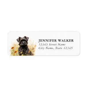 Affenpinscher-waterverf Honden Retouradreslabels Etiket