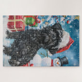 Affenpinscher Winter Wonderland Kerstvreugde Legpuzzel (Horizontaal)