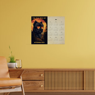 Affenpinscher Zonsondergang Retro Kunstkalender 20 Poster
