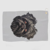 Affenpinscher Zwarte Hond Golfhanddoek (Horizontaal)