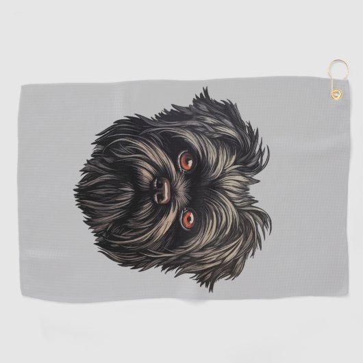 Affenpinscher Zwarte Hond Golfhanddoek (Horizontaal)