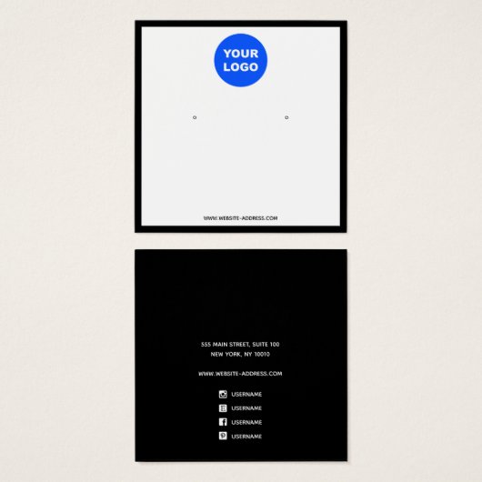 Affichage de l'oreille blanche du Carré de logo (Devant & derrière)