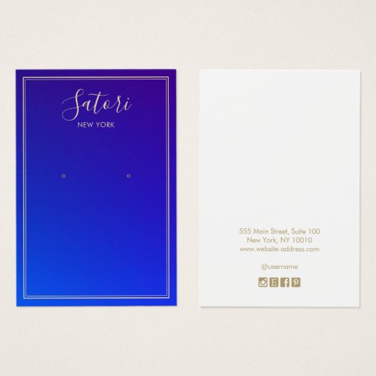 Affichage de l'oreille du script Royal Blue Ombre (Devant & derrière)