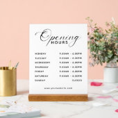 Affichage simple moderne des heures d'ouverture d' (Mariage)