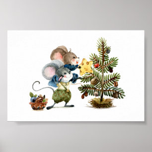 Affiche (15,24 x 10,16cm) - Christmas Mice