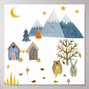 Affiche (15,2 x 15,2cm) - Automne