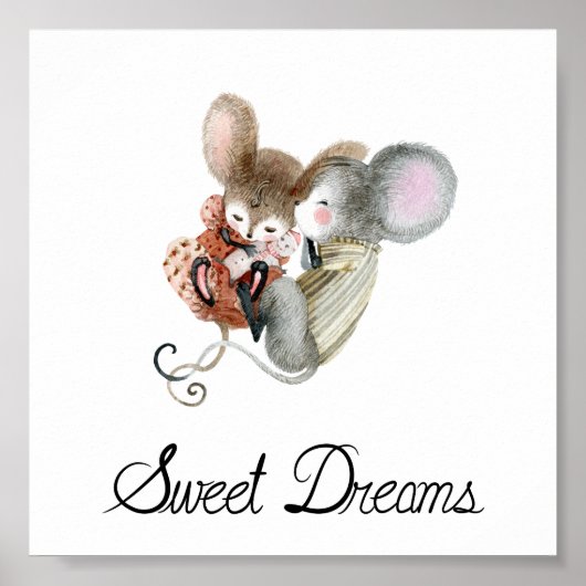 Affiche (15,2 x 15,2cm) - Jolis petits souris (Devant)