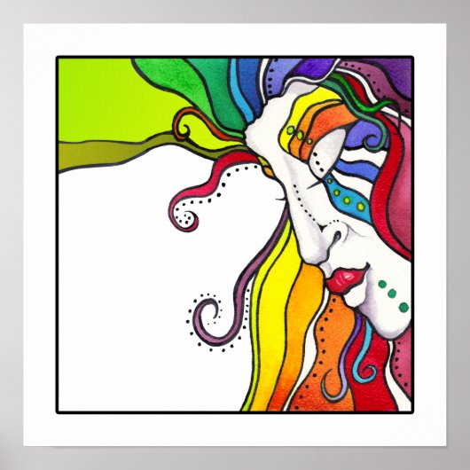AFFICHE 16" X 16" Electra Pop Art Diva (Devant)