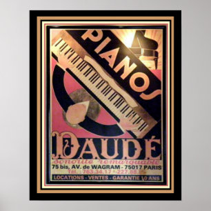 Affiche 16 x 20 de "Daude de pianos" d'art déco
