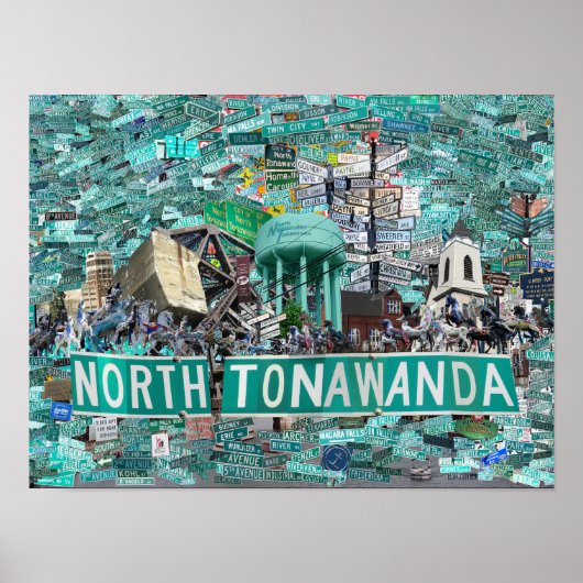 Affiche 16x12, Rues de North Tonawanda NY (Devant)
