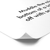 AFFICHE 18" X 24" - MOJITO RECETTE COCKTAIL ART (Coin)