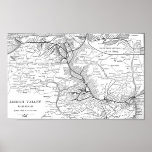 Affiche 1903 de carte de chemin de fer de vallée