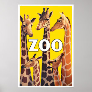 Affiche 1943 Zoo Copenhague Girafe Art Vintage