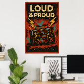 Affiche 21, Fière et Forte, Vintage (Bureau à domicile)