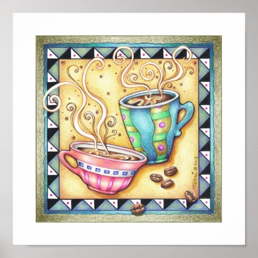 AFFICHE 28x28cm - COOL BEANS ! Art du café (Devant)