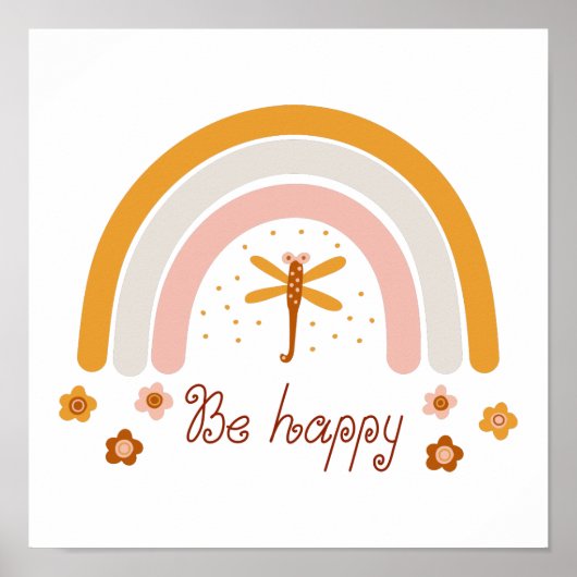 Affiche 30,5 x 30,5 cm - Rainbow Be Happy (Devant)