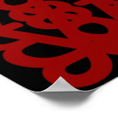Affiche 52x52 ou plus petite, motif abstrait rouge (Coin)