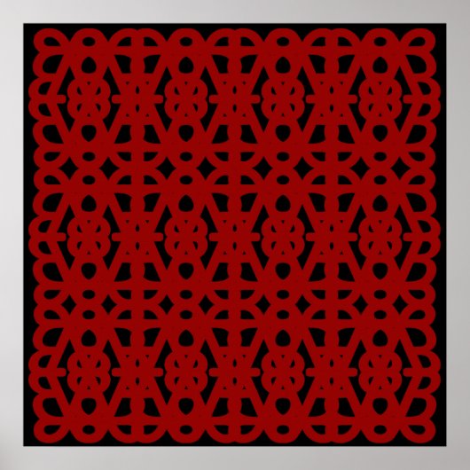 Affiche 52x52 ou plus petite, motif abstrait rouge (Devant)