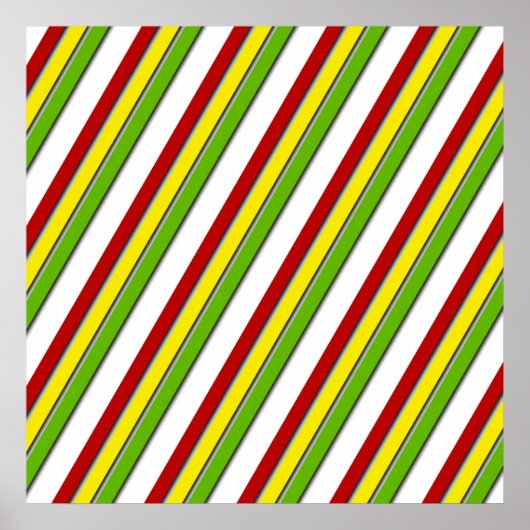 Affiche 52x52 ou plus petite, rayures rasta, diago (Devant)