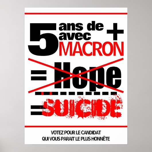 affiche 5 ans de plus Macron Suicide (Devant)