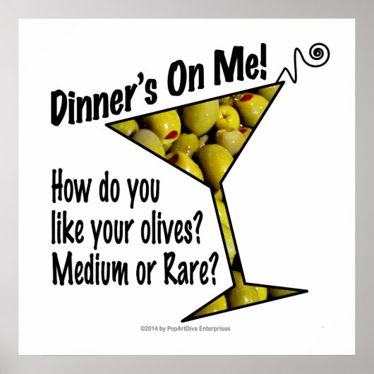 AFFICHE 60 CM X 60 CM - OLIVES MARTINI MÉDIUM OU R (Devant)