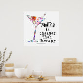 AFFICHE 60 X 60 CM - LA VODKA EST MOINS CHÈRE QUE  (Cuisine)