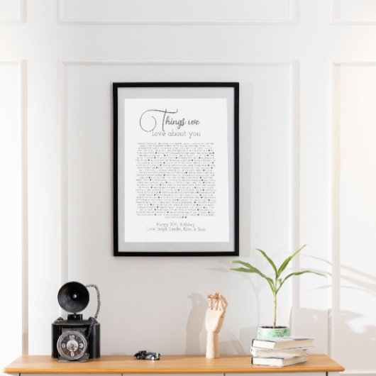 Affiche 90 choses que nous aimons de vous