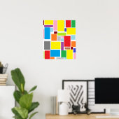 Affiche A3 Blocs Colorés Vibes Positives (Bureau à domicile)
