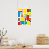Affiche A3 Blocs Colorés Vibes Positives (Cuisine)