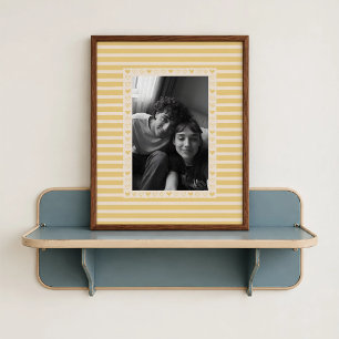 Affiche à bordure de cœur beige clair - Cadeau per