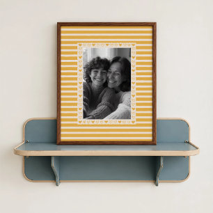 Affiche à bordure de cœur jaune - Cadeau personnal
